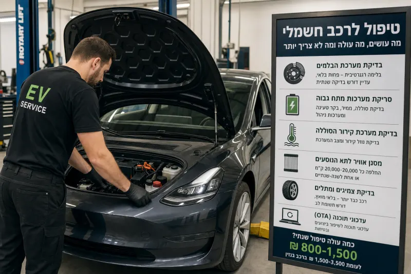 טיפול לרכב חשמלי - מה עושים, מה עולה ומה לא צריך יותר