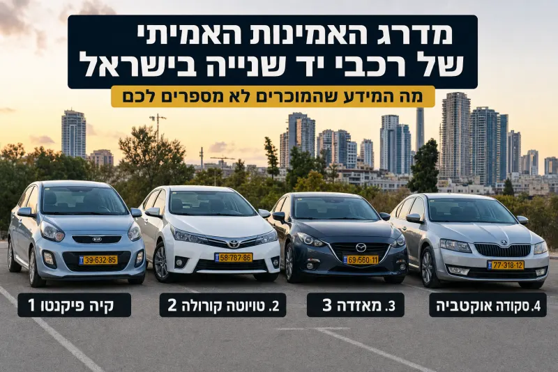 מדרג האמינות האמיתי של רכבי יד שנייה בישראל