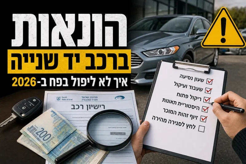 הונאות ברכב יד שנייה, איך לא ליפול בפח ב-2026